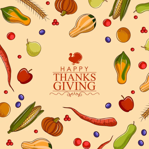 Joyeux Thanksgiving fête fête fond du festival — Image vectorielle