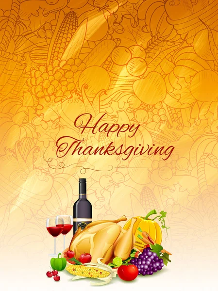 Joyeux Thanksgiving fond de festival de vacances — Image vectorielle