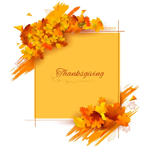 Fondo Feliz Día de Acción de Gracias con hojas de arce — Vector de stock