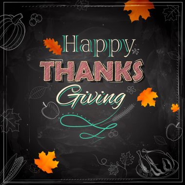 Mutlu Şükran günü arka plan akçaağaç yaprakları ile