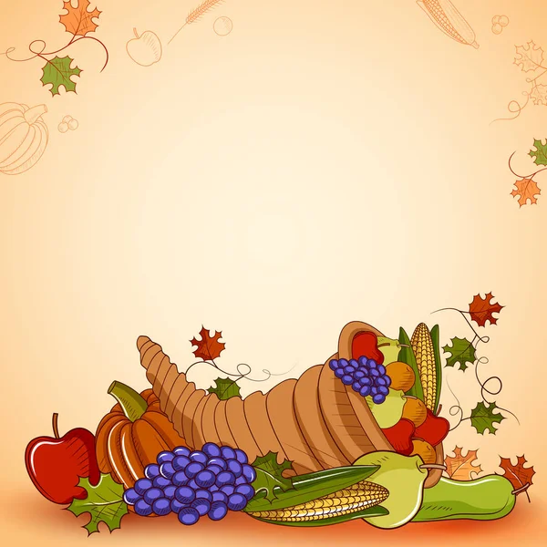 Joyeux Thanksgiving fond de festival de vacances — Image vectorielle