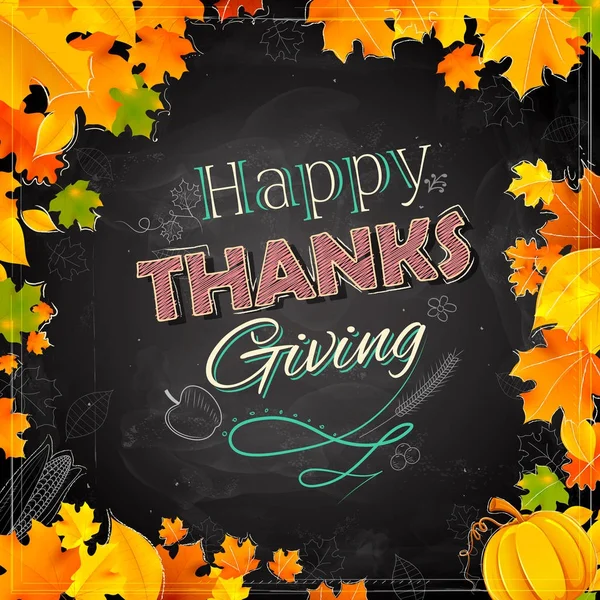 Happy Thanksgiving bakgrund med lönn löv — Stock vektor