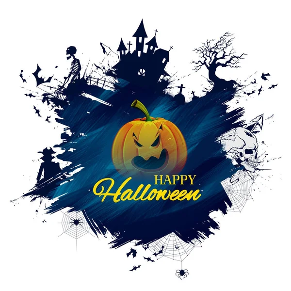 Feliz Halloween fiesta noche celebración fondo — Archivo Imágenes Vectoriales