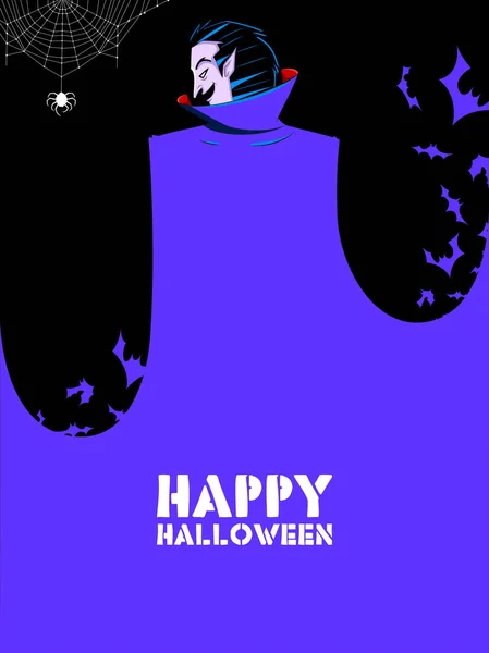 Дракула в счастливый Хэллоуин праздник ночь фоне празднования — стоковый вектор