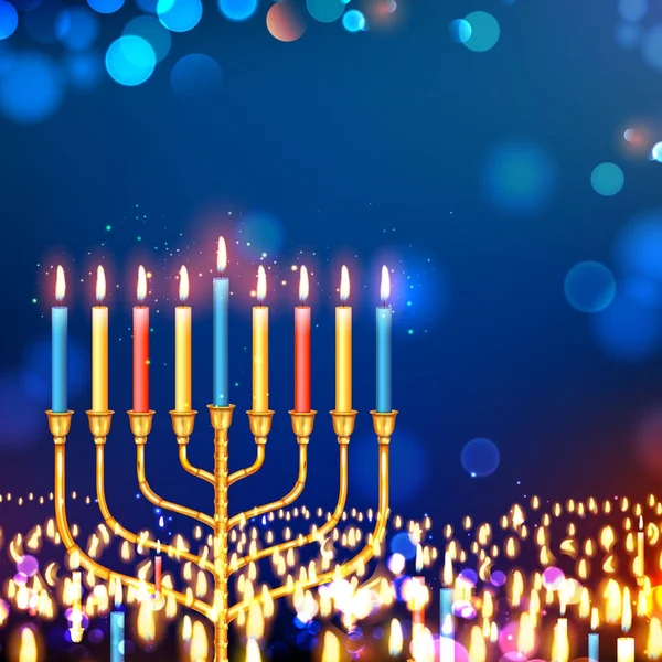 Feliz Hanukkah, fundo feriado judaico — Vetor de Stock