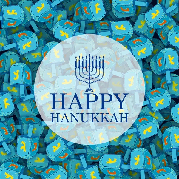 Happy Hanukkah, Jewish holiday background with dreidel