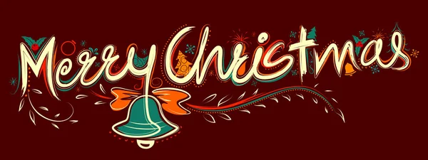 Merry Christmas belettering Design instellen typografie stijl begroeting achtergrond — Stockvector