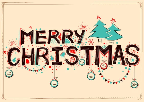 Feliz Navidad letras diseño conjunto tipografía estilo saludo fondo — Archivo Imágenes Vectoriales