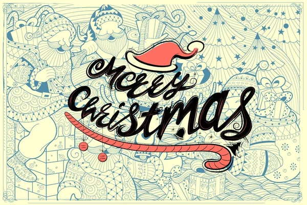 Merry Christmas napis projekt zestaw Typografia stylu pozdrowienie tła — Wektor stockowy