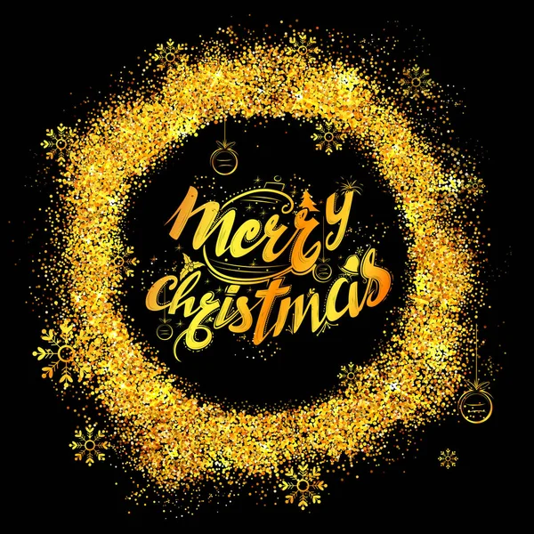 Merry Christmas belettering Design instellen typografie stijl begroeting achtergrond — Stockvector