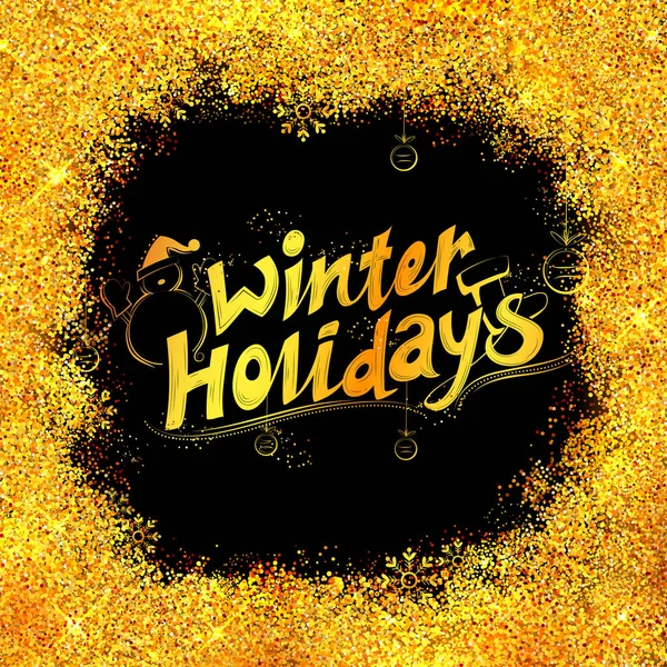 Vacances d'hiver Joyeux Noël Lettrage Design Set typographie style accueil arrière-plan — Image vectorielle