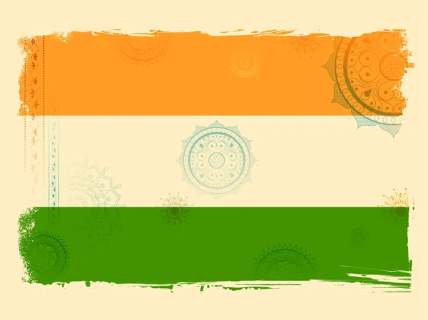 Fondo tricolor de la bandera india para el Día de la República y la Independencia de la India — Vector de stock