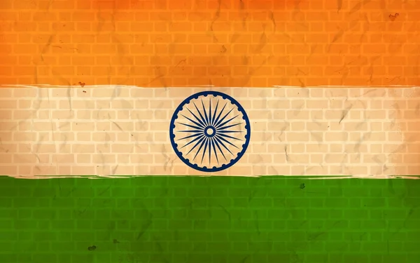Tricolorní indická vlajka pozadí pro republiku a den nezávislosti Indie — Stockový vektor