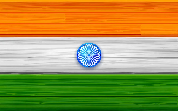 Fondo tricolor de la bandera india para el Día de la República y la Independencia de la India — Vector de stock