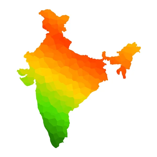 三色印第安旗子地图背景为共和国和独立天印度 — 图库矢量图片
