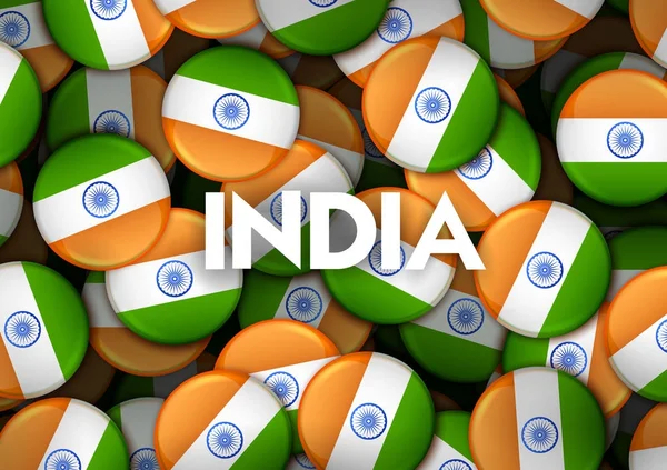 Bannière tricolore avec drapeau indien pour le 26 janvier Happy Republic Day of India — Image vectorielle