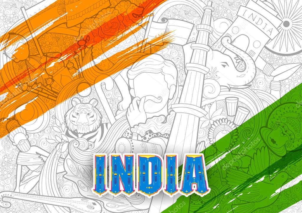 Tricolor banner with Indian flag for 26th January Happy Republic Day of India