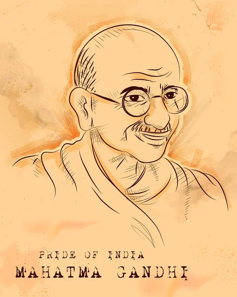 Vintage India achtergrond met natie held en Freedom Fighter Mahatma Gandhi voor Independence Day of Gandhi Jayanti — Stockvector