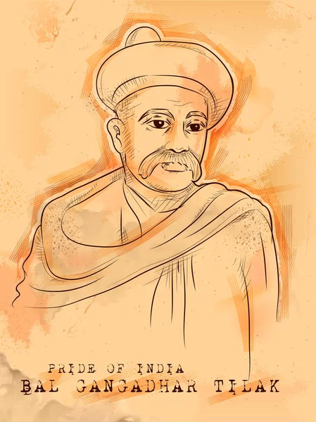 Ulus kahraman ve özgürlük savaşçısı Bal Gangadhar Tilak gurur Hindistan Hint Vintage arka plan