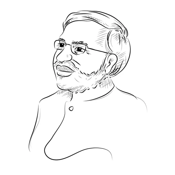Isoliert weißen Hintergrund mit indischen großen Führer narendra modi Stolz Indiens — Stockvektor