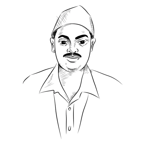 Fondo indio con héroe de la nación y luchador por la libertad Shivaram Rajguru Orgullo de la India — Vector de stock