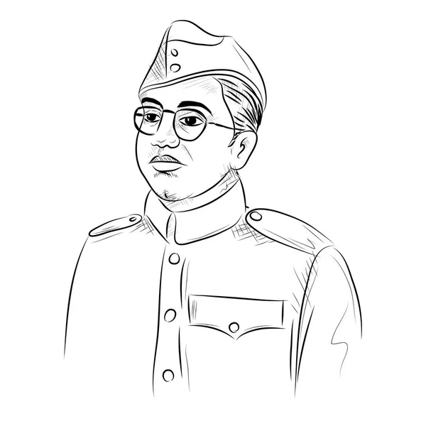 국가 영웅와 인도의 자유 전투기 Subhash Chandra Bose 자존심 인도 배경 — 스톡 벡터