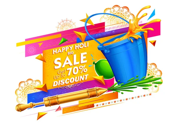 Happy Holi Advertisement Promotional background for Festival of Colors celebration greetings — Stock Vector