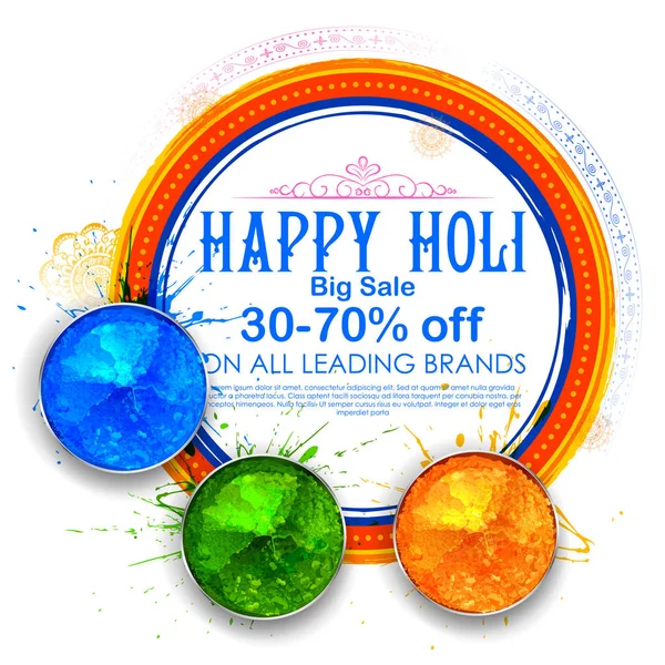 Happy Holi Реклама Рекламный фон для празднования фестиваля цветов поздравления — стоковый вектор