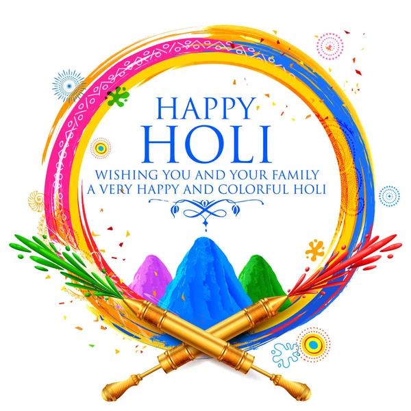 Цветной порошок для Happy Holi Background — стоковый вектор