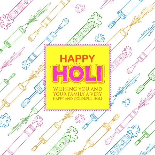 Resumen Feliz Holi Fondo para la celebración del Festival de los Colores saludos — Vector de stock