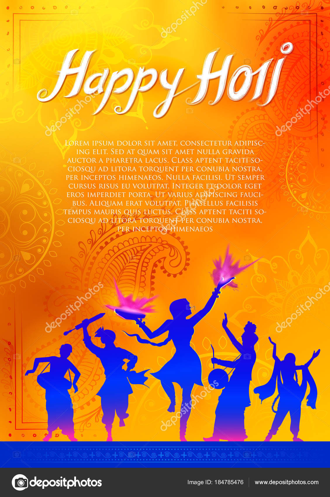 Happy Holi Background For Festival Of Colors Celebration Greetings