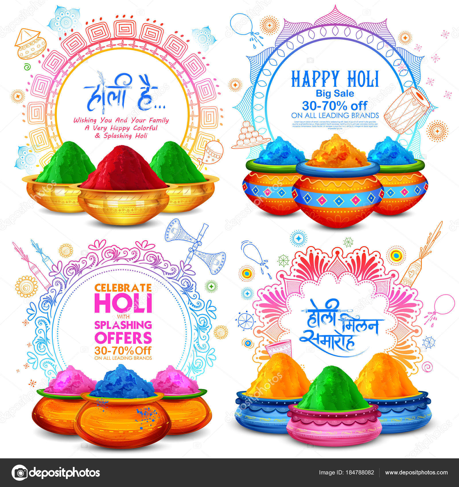 Happy Holi Advertisement Promotional backgroundd for Festival of Colors
