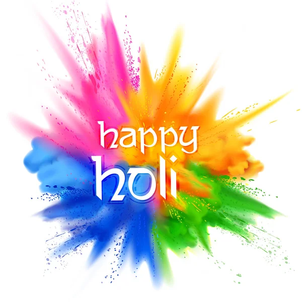 Happy Holi sfondo per il festival del colore dell'India celebrazione saluti — Vettoriale Stock