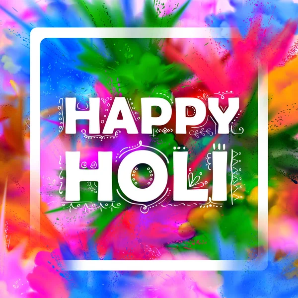 Happy Holi fond pour fête des couleurs de l'Inde salutations de célébration — Image vectorielle