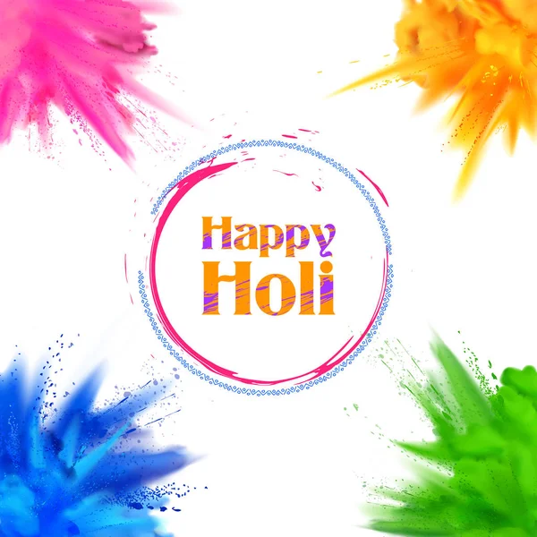 Happy Holi pozadí pro barevný festival Indie oslavy pozdravy — Stockový vektor