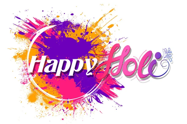 Happy Holi Hintergrund für Farbenfest von Indien Feier Grüße — Stockvektor
