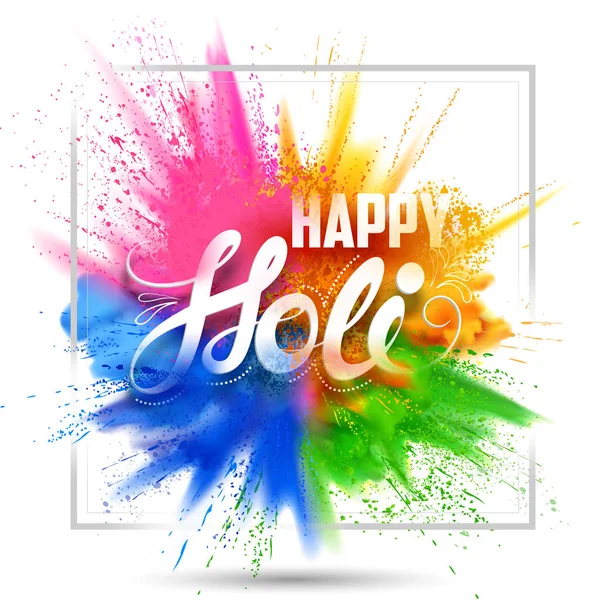 Happy Holi achtergrond voor kleurenfestival van India viering groeten — Stockvector