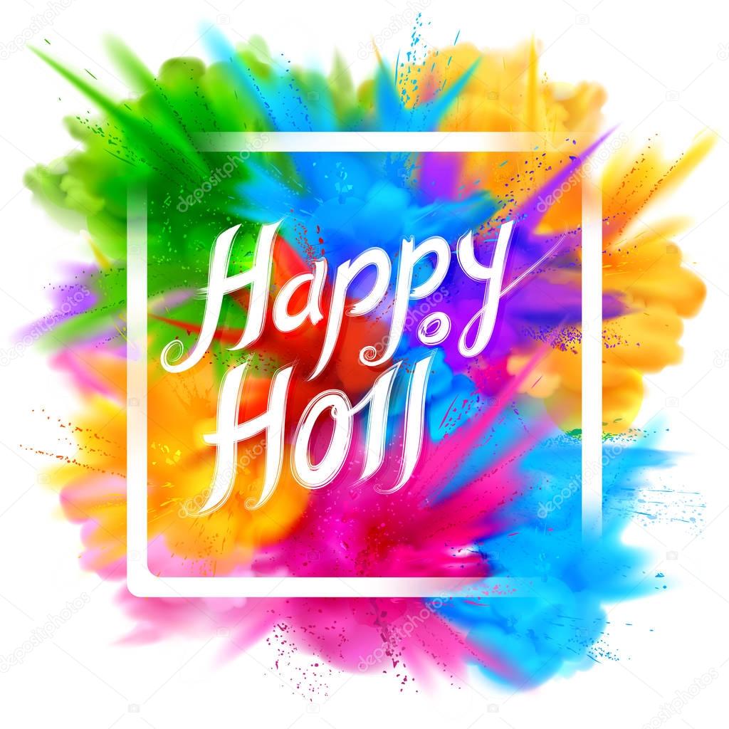 Happy Holi background for color festival of India celebration greetings