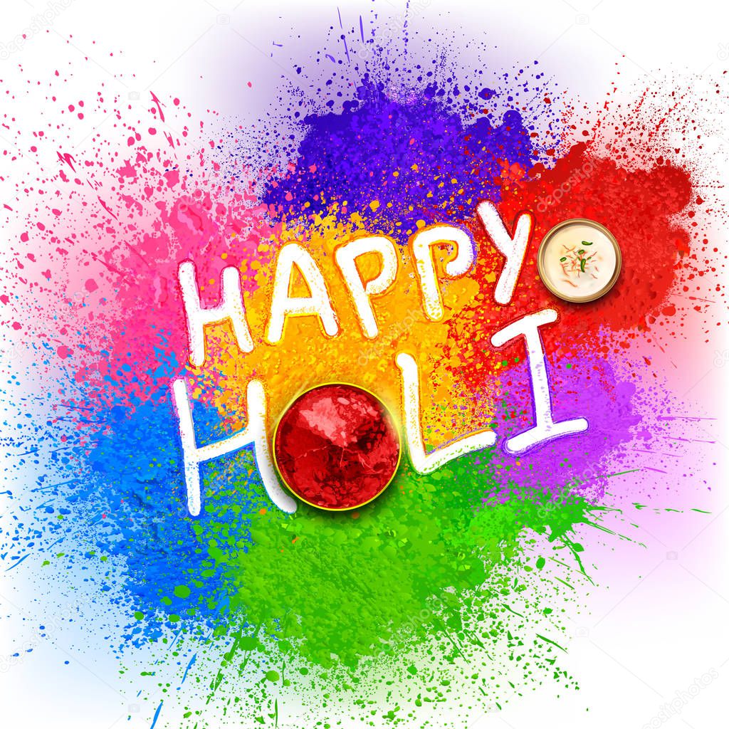 Happy Holi background for color festival of India celebration greetings