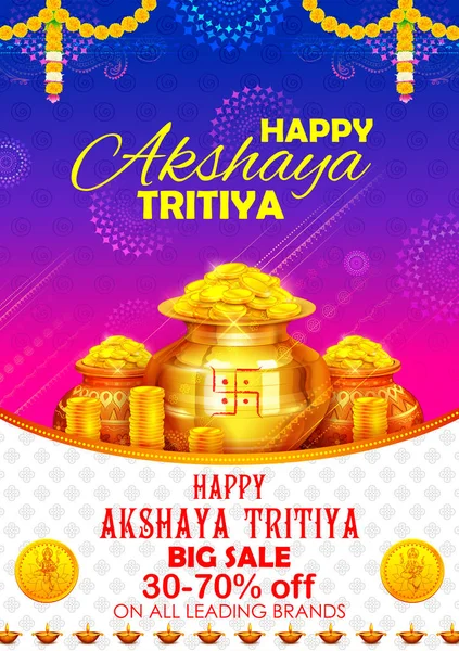 Akshay Tritiya vallási ünnep az ünnep Indiában — Stock Vector