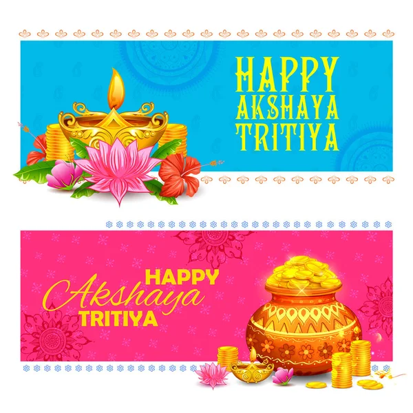 Akshay Tritiya religieuze festival van India viering — Stockvector