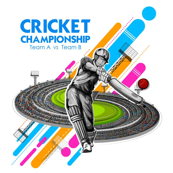 Kriket Şampiyonası spor oynarken topa vuran oyuncu