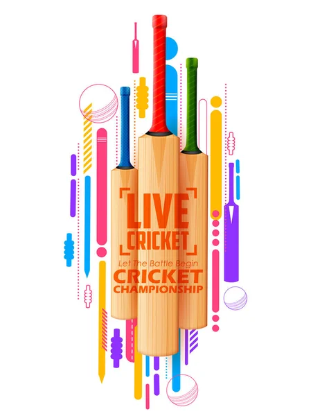 Cricket bat on sports background — Stock Vector