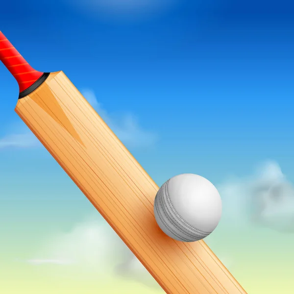 Cricket bat on sports background — Stock Vector