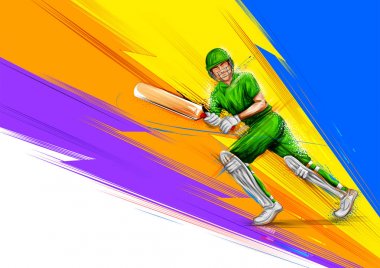 Kriket Şampiyonası spor oynarken topa vuran oyuncu