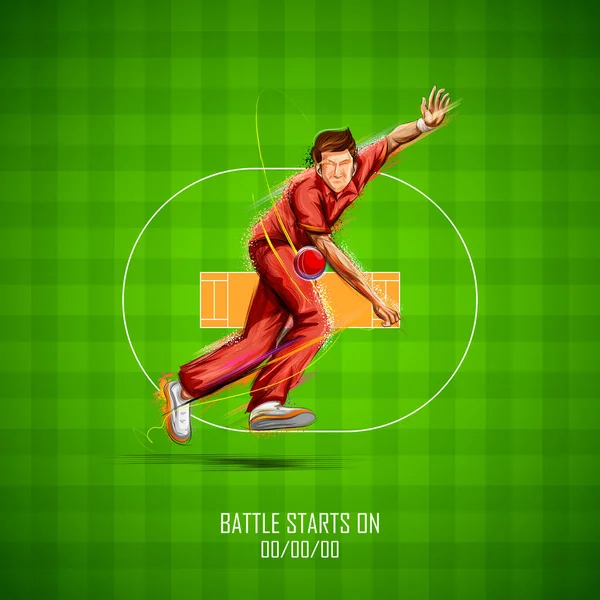 Bowler bowling dans les sports de championnat de cricket — Image vectorielle