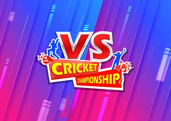 Batsman and bowler playing cricket championship sports — Stock Vector