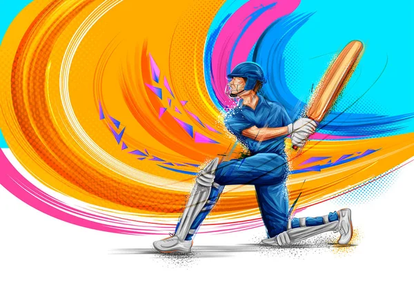 Batsman jouant au championnat de cricket — Image vectorielle