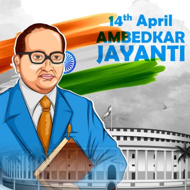 Dr. Bhimrao Ramji Ambedkar 14 Nisan 'da Ambedkar Jayanti için Hindistan Anayasası ile