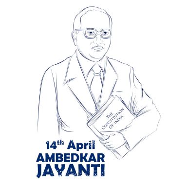 Dr. Bhimrao Ramji Ambedkar 14 Nisan 'da Ambedkar Jayanti için Hindistan Anayasası ile